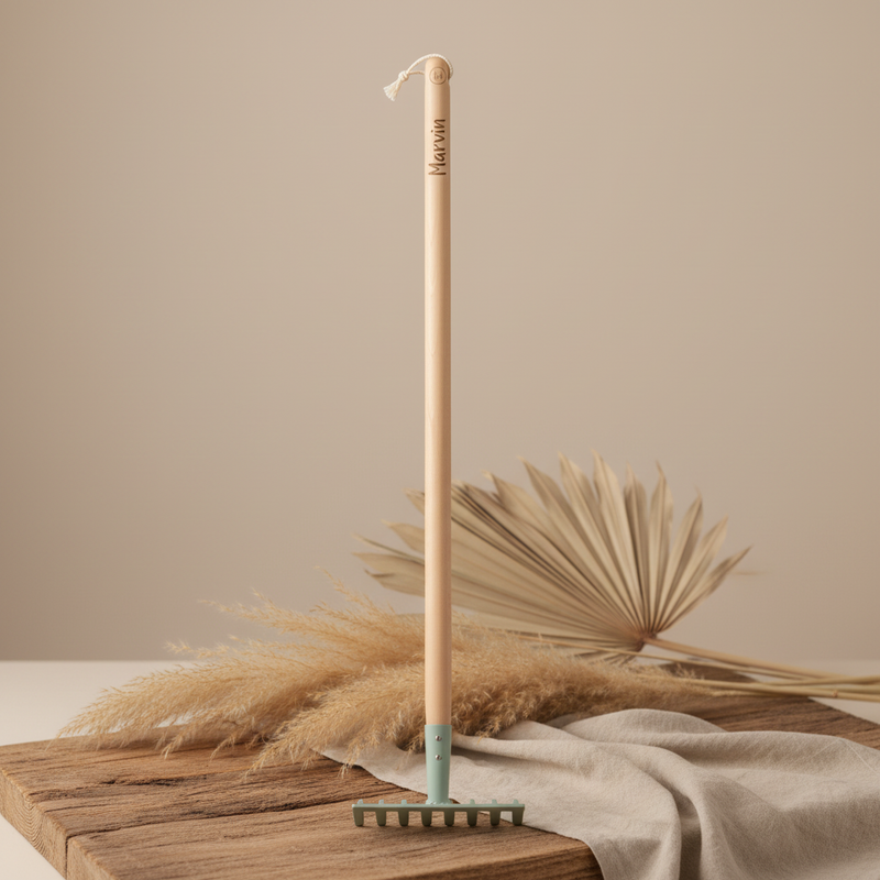 Children's wooden rake – gardening tool for little gardeners