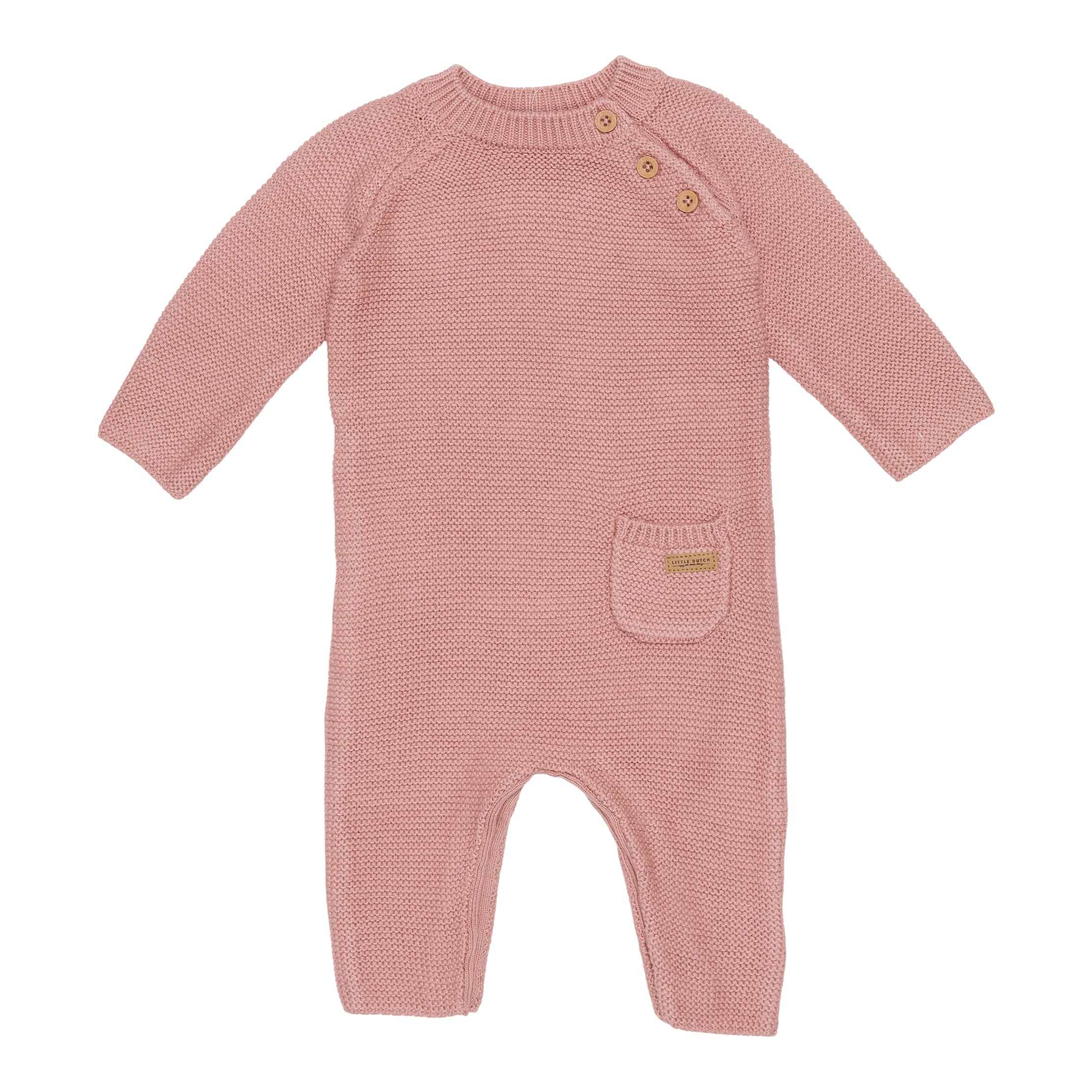 Combinaison tricotée « Petites fleurs roses » rose vintage | Little Dutch