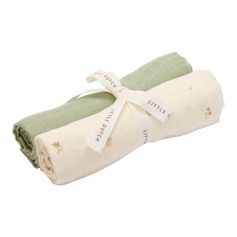 Musselintuch Swaddles 70 x 70 cm -  Forest Treasures & Sage | Little Dutch