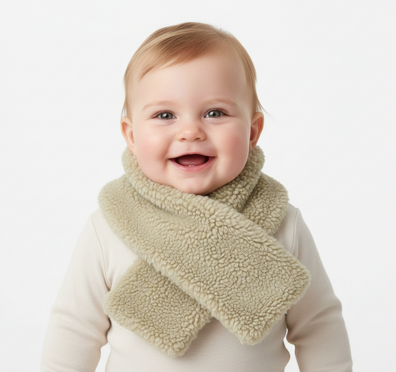 Écharpe Teddy Vert Doux pour bébés et enfants