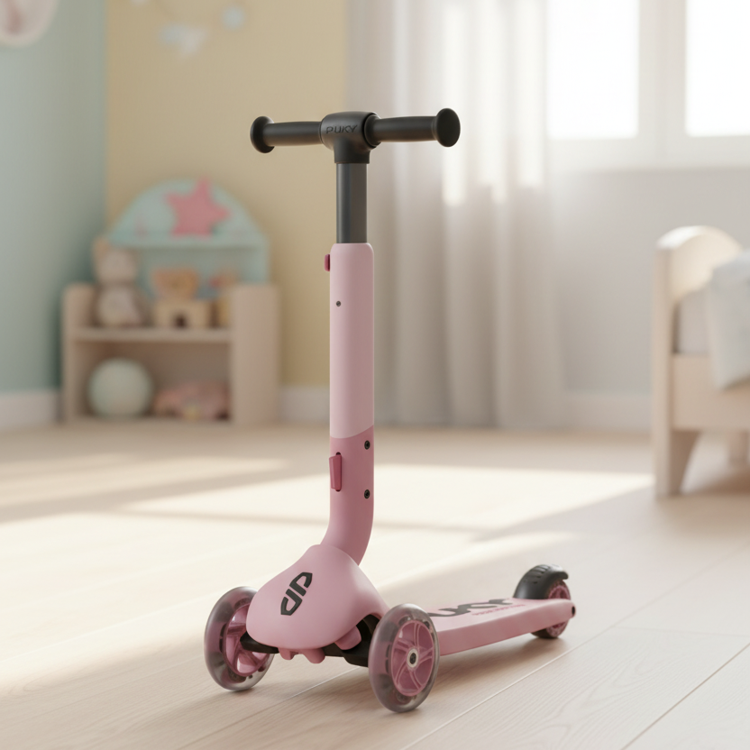Trottinette Puky Push LED Roues Rose framboise | PUKY