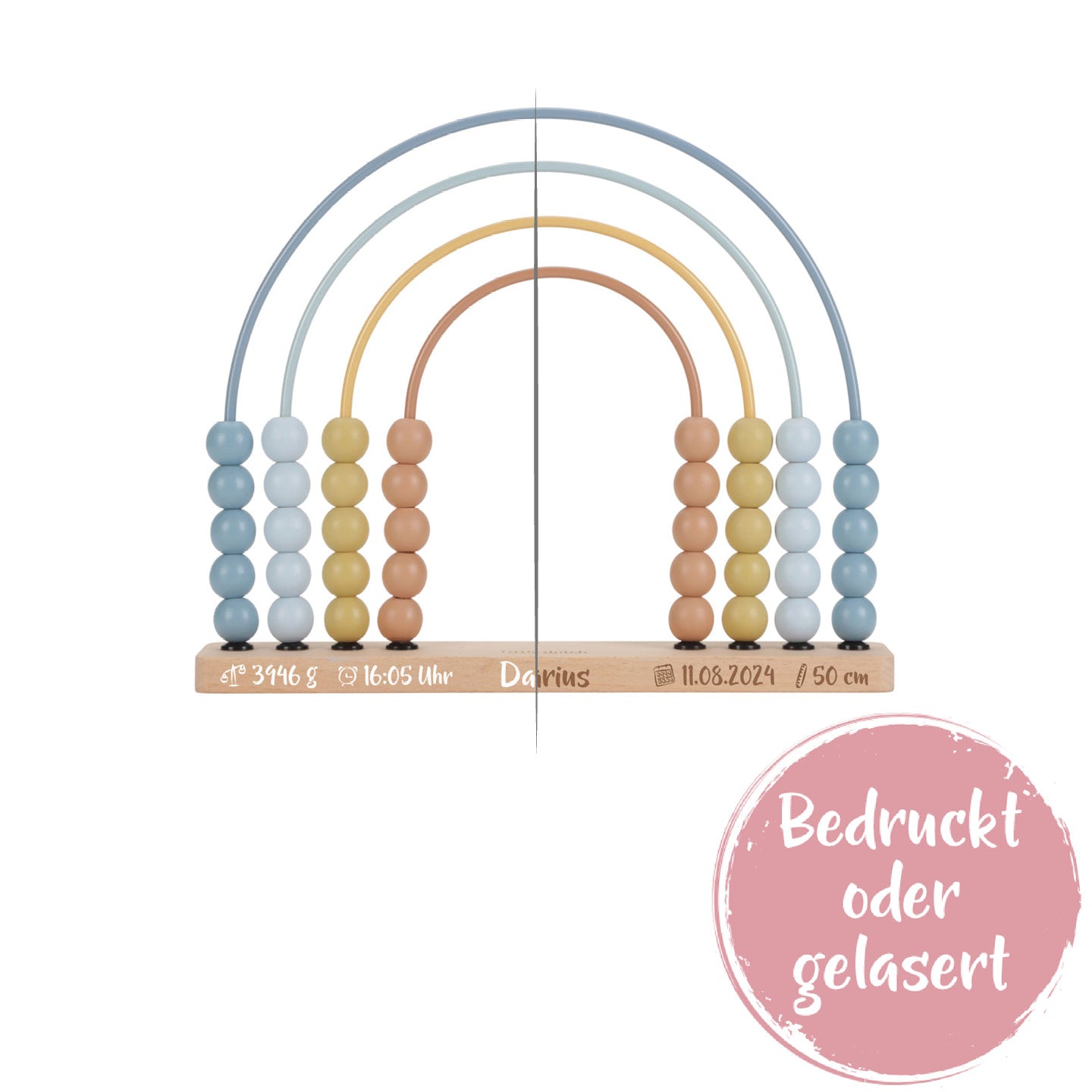 Rainbow Abacus Forest Friends Blue – Wooden Educational Toy