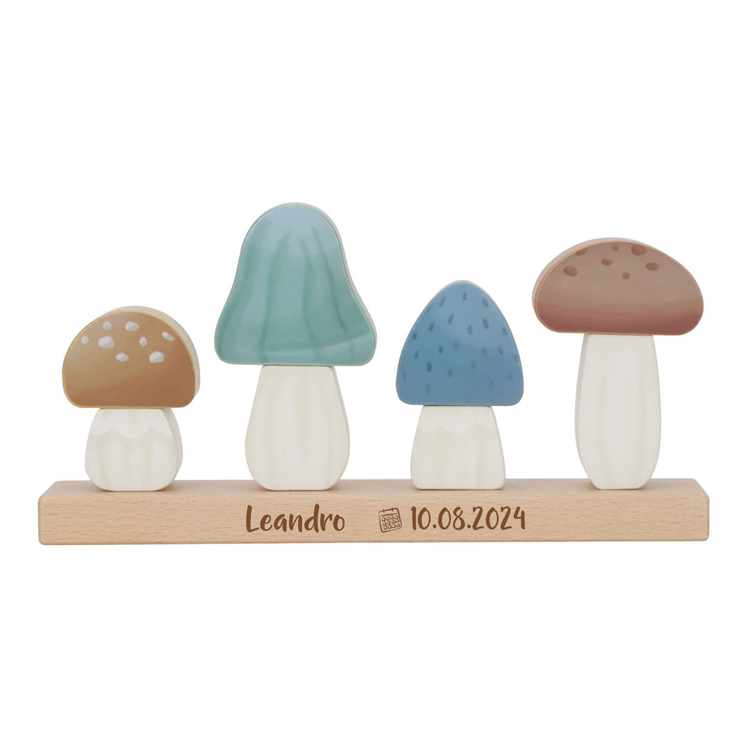 Stapel-Pilze Forest Friends personalisiert – Geschenk zur Geburt