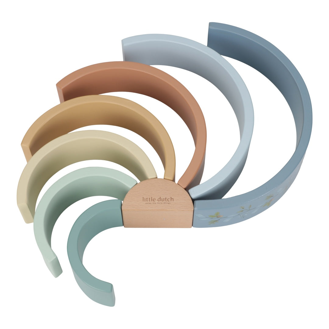 Coffret cadeau personnalisé en bois - Train - Tour à empiler - Arc-en-ciel - Cadeau de naissance