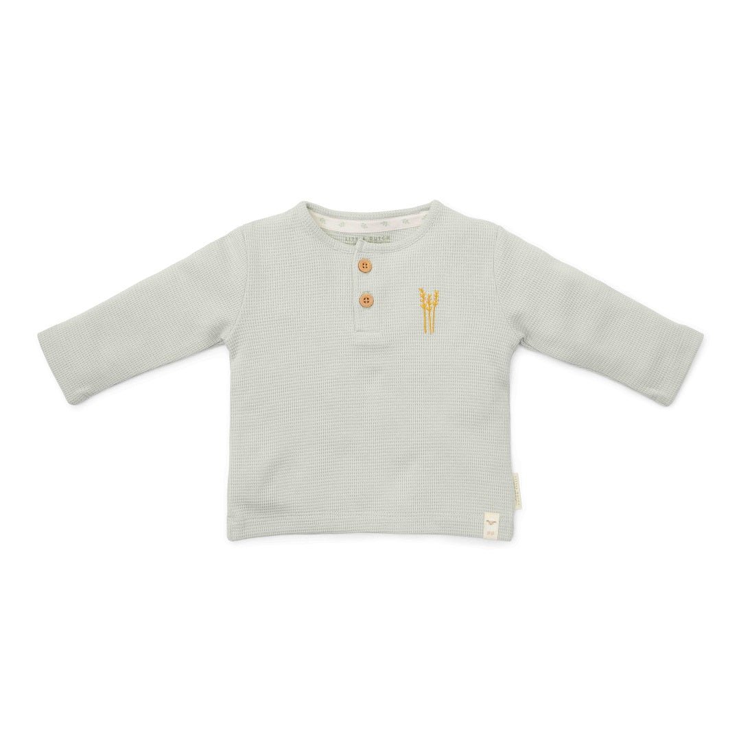 T-shirt manches longues pour bébés et enfants en vert doux