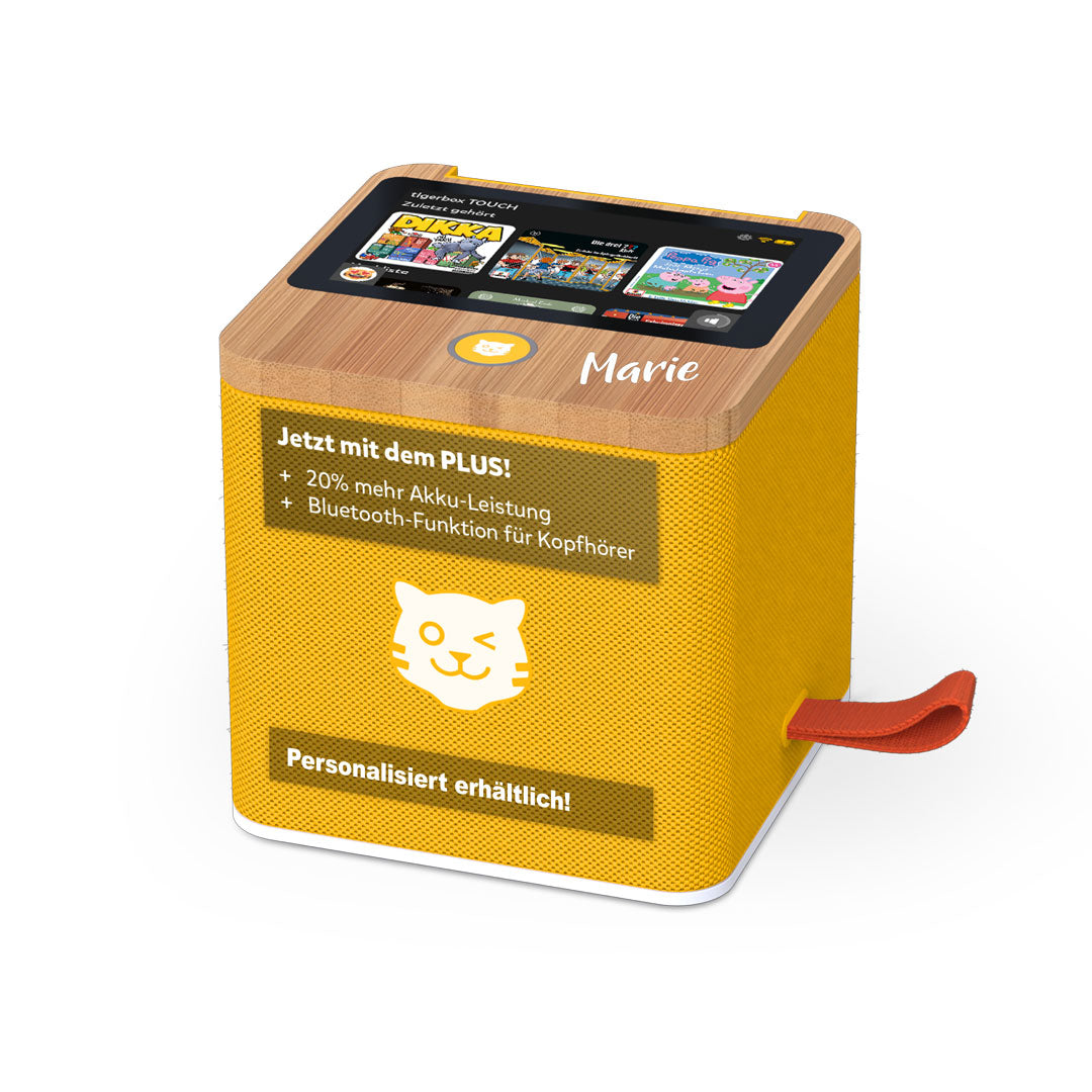 Tigerbox Touch Plus jaune Bluetooth | par Schmatzepuffer® « personnalisable »
