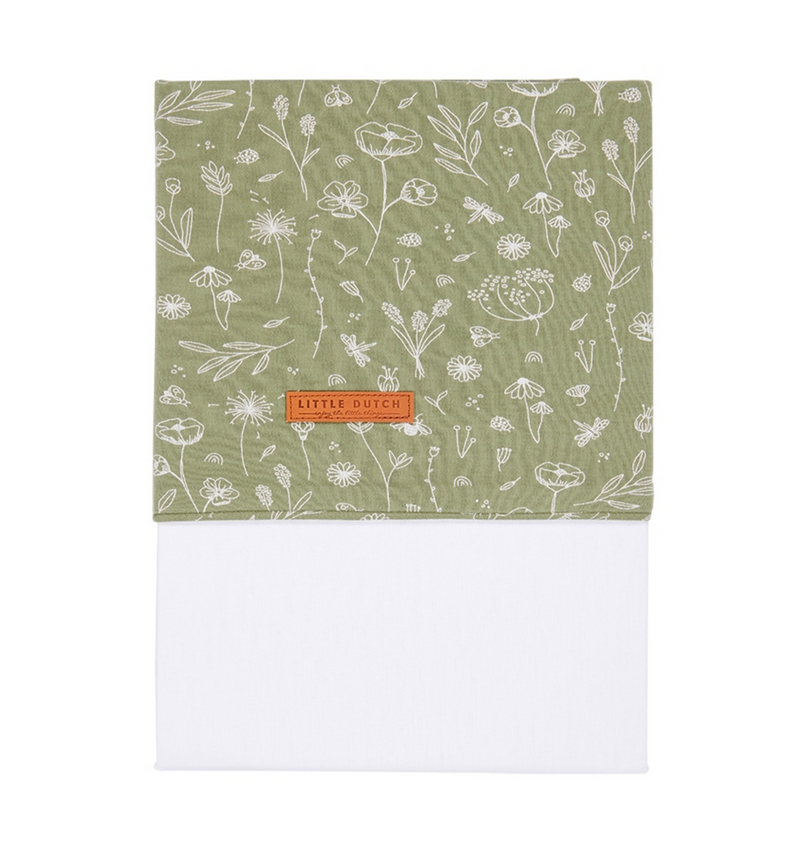 Crib sheet Wild Flowers Olive, Little Dutch
