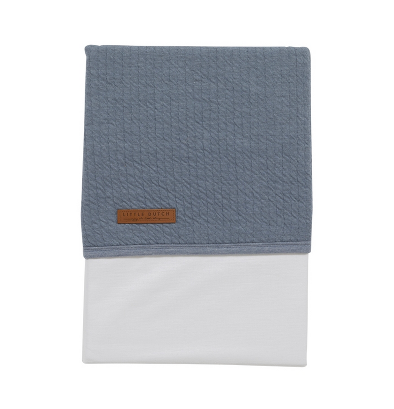 Pure crib sheet, blue | Little Dutch