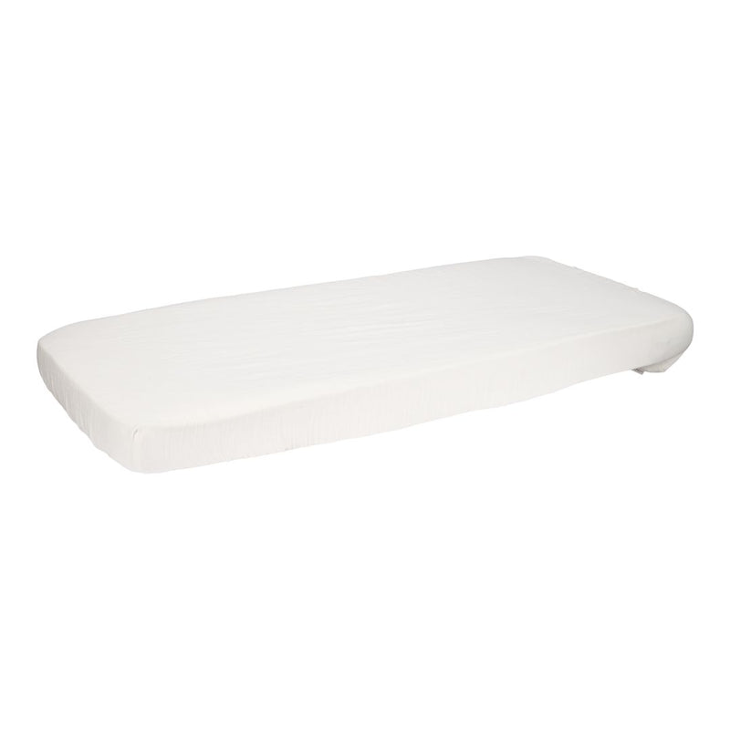 Spannbettlaken Musselin 60 x 120 cm, soft white | Little Dutch