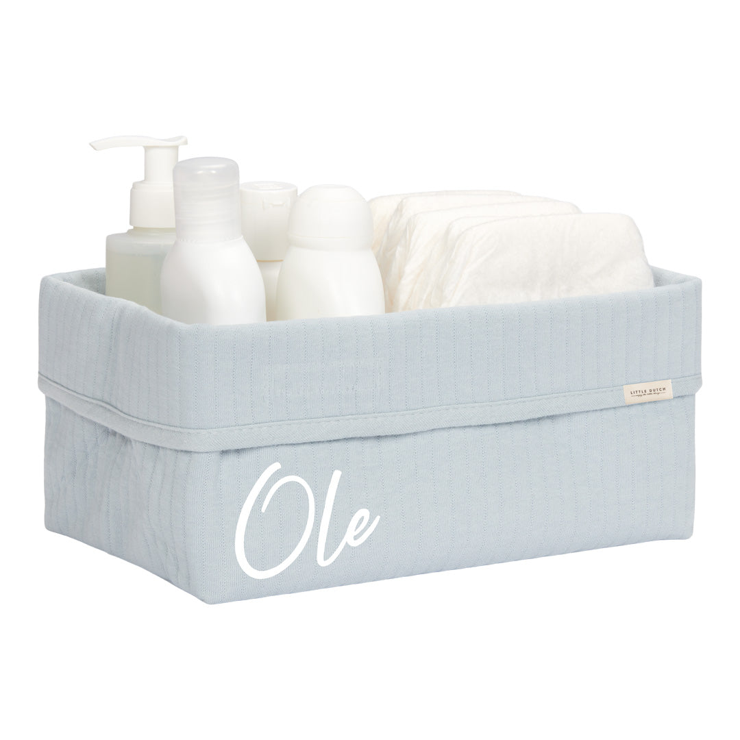 Pure Soft Blue nursing basket, large | Little Dutch