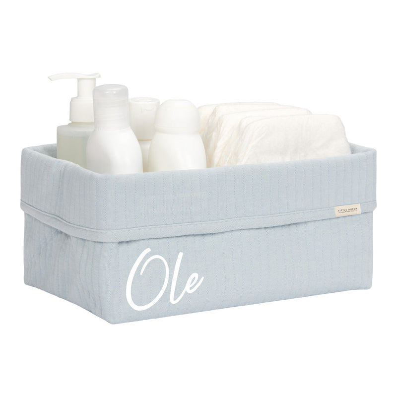 Pure Soft Blue nursing basket, large | Little Dutch