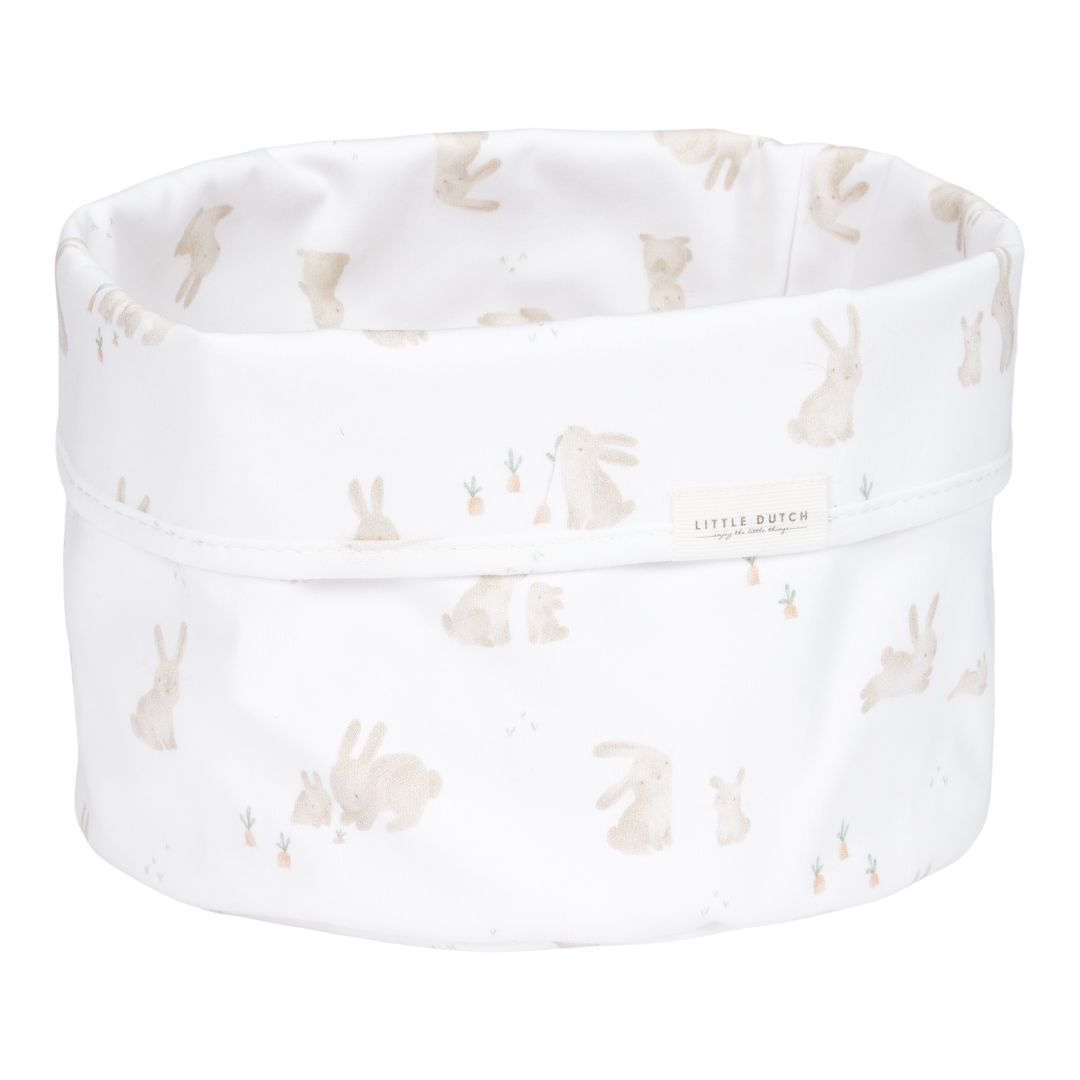 Personalized Baby Bunny Care Basket with Name – Round, Made of Cotton