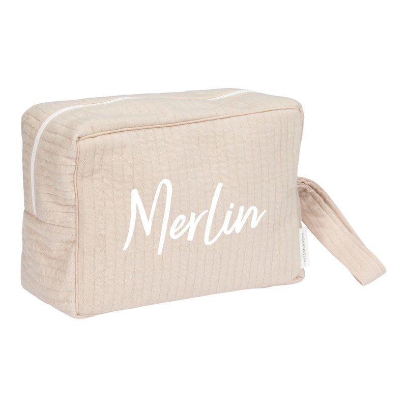 Grand sac de toilette pour bébé beige pur | Little Dutch
