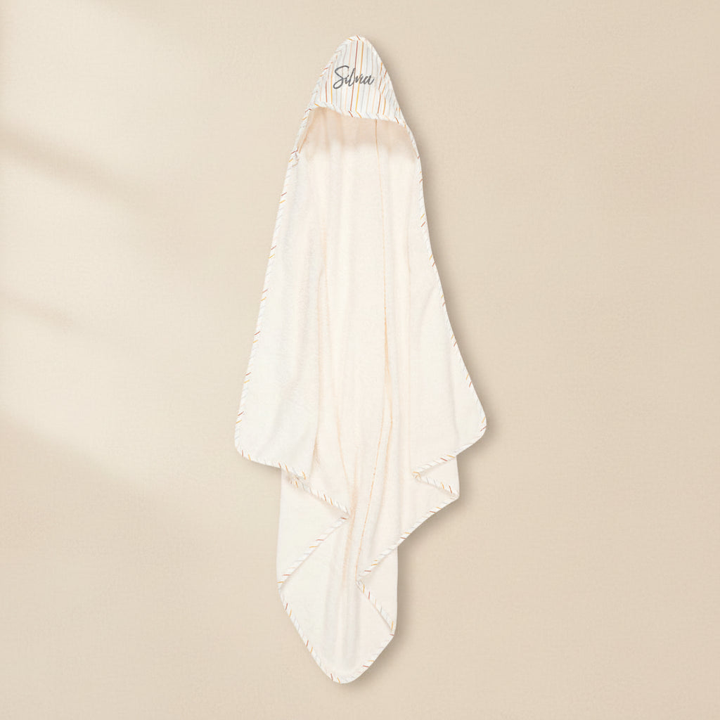 Hooded towel 100 x 100 cm Vintage Sunny Stripes | Little Dutch