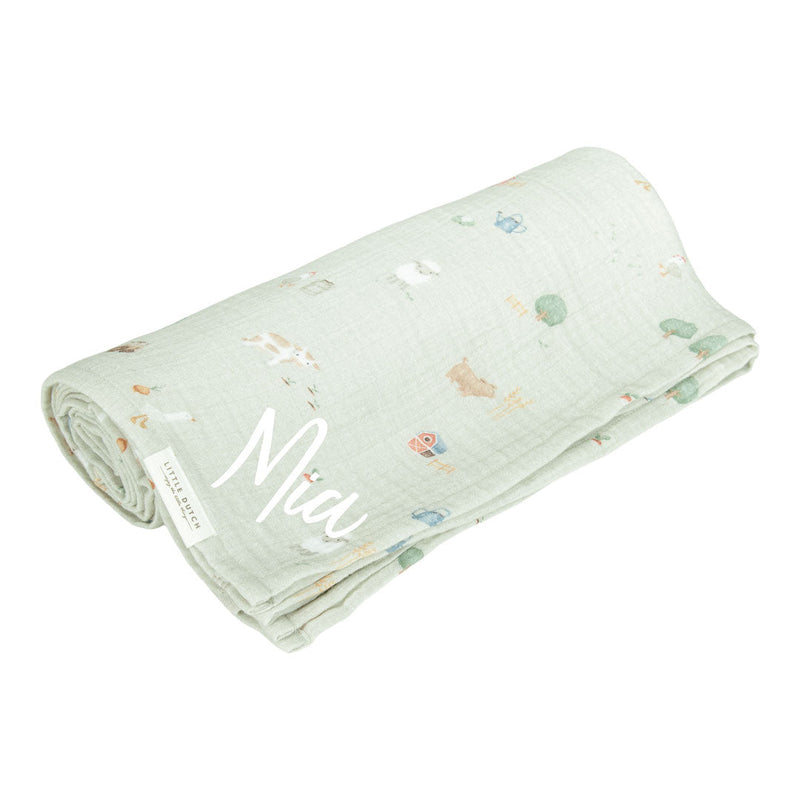 Musselintuch Swaddle - Little Farm | Little Dutch