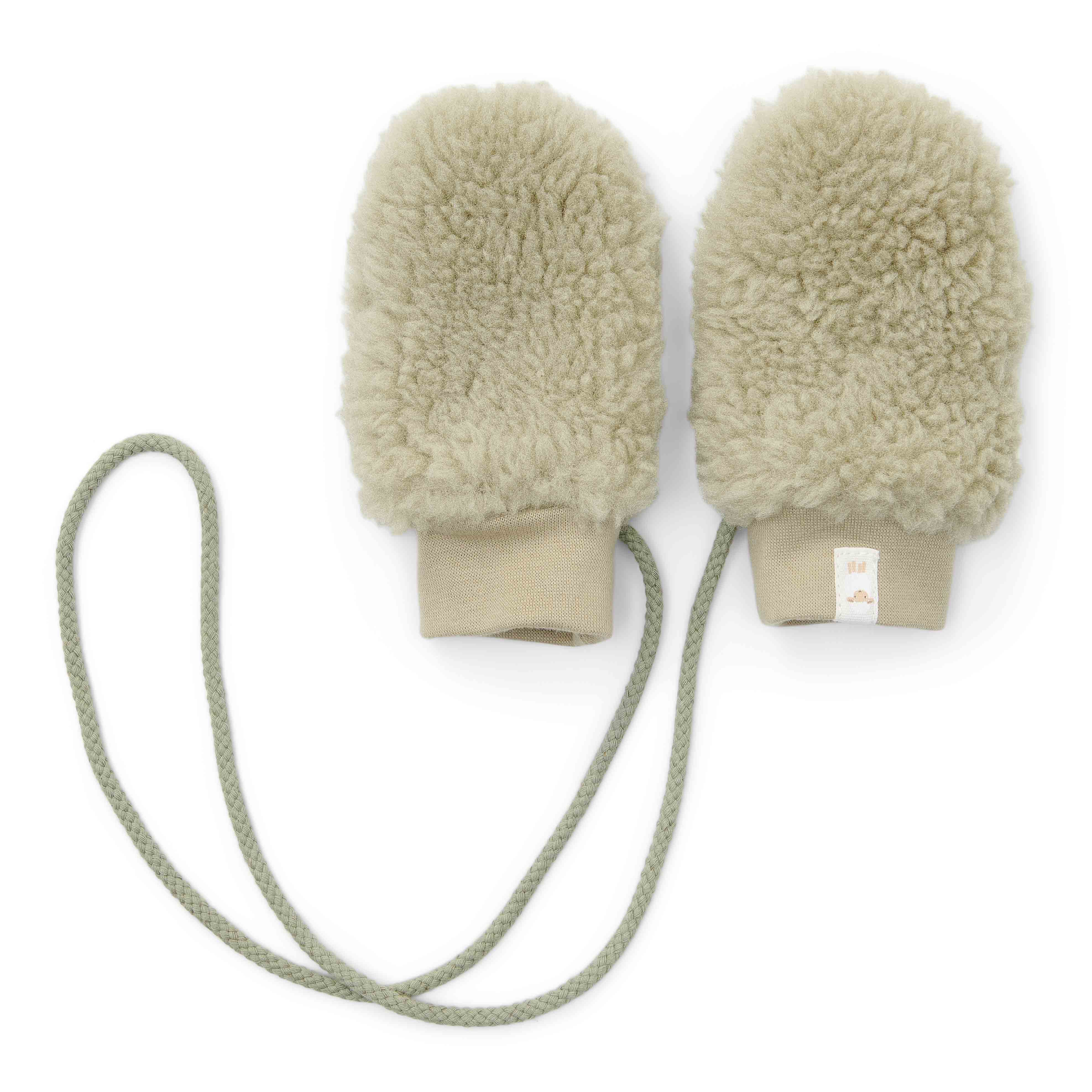Teddy Fäustlinge Soft Green – Weiche Babyhandschuhe für Neugeborene