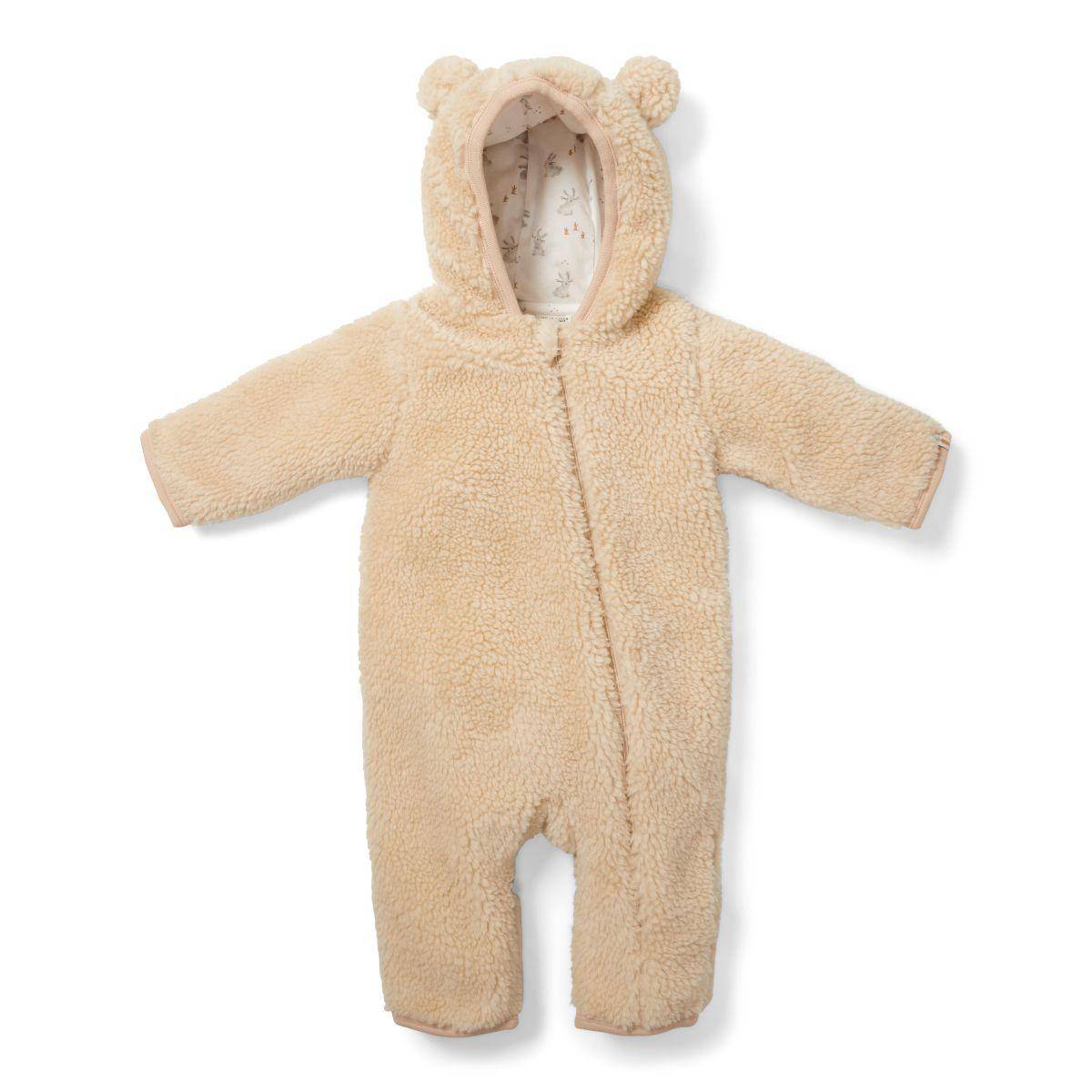 Grenouillère Teddy Sand - Teddy d'hiver pour nouveau-né | Little Dutch