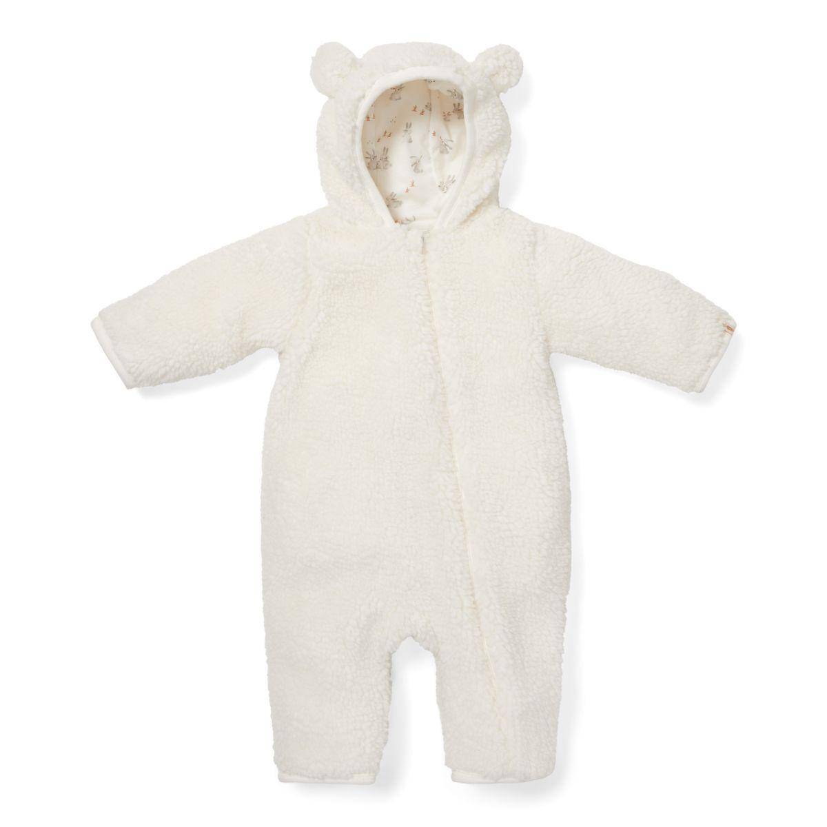 Grenouillère en peluche Baby Bunny, blanc cassé | Little Dutch