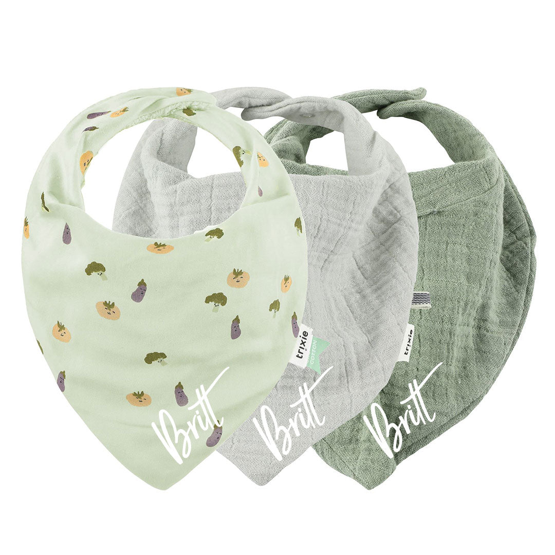 Neckerchief Bandana bib 3-pack mix - Friendly Vegetables | Trixie