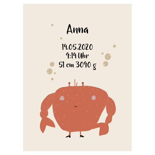Children's poster 30x40 cm - Mrs. Crab | Trixie