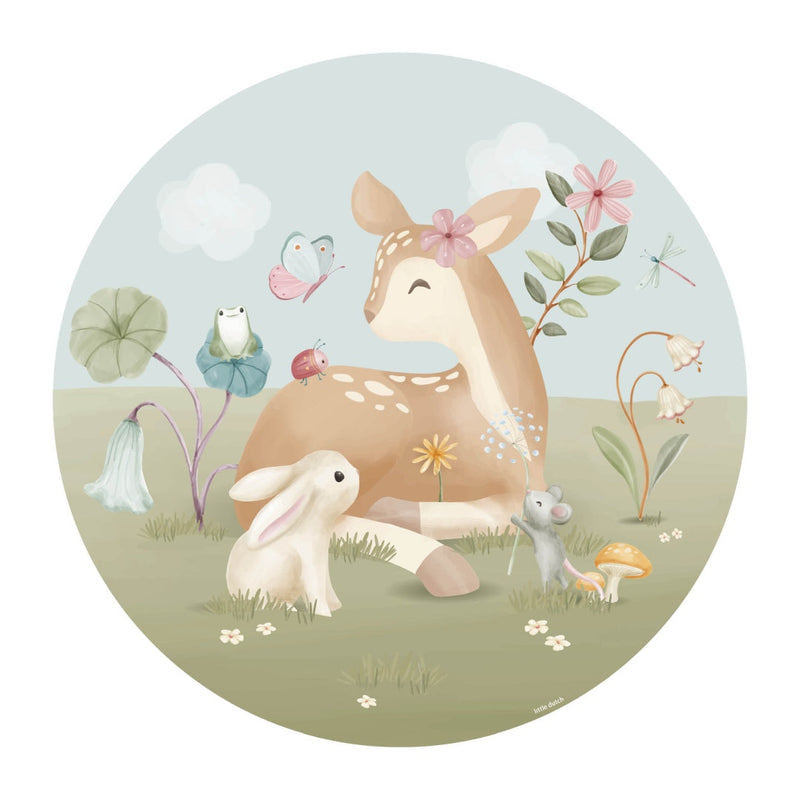 Non-woven wallpaper round Fairy Garden | Little Dutch
