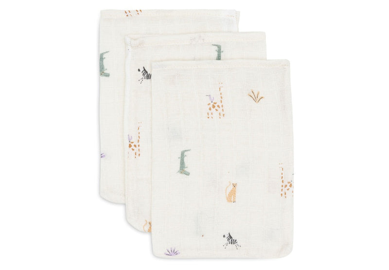 Lot de 3 débarbouillettes 15 x 20 cm Jungle Jambo | Jollein