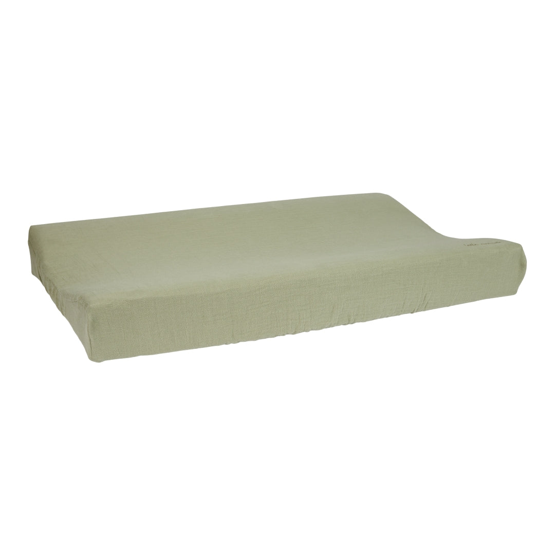 Wickelauflagenbezug Musselin - Pure Olive | Little Dutch