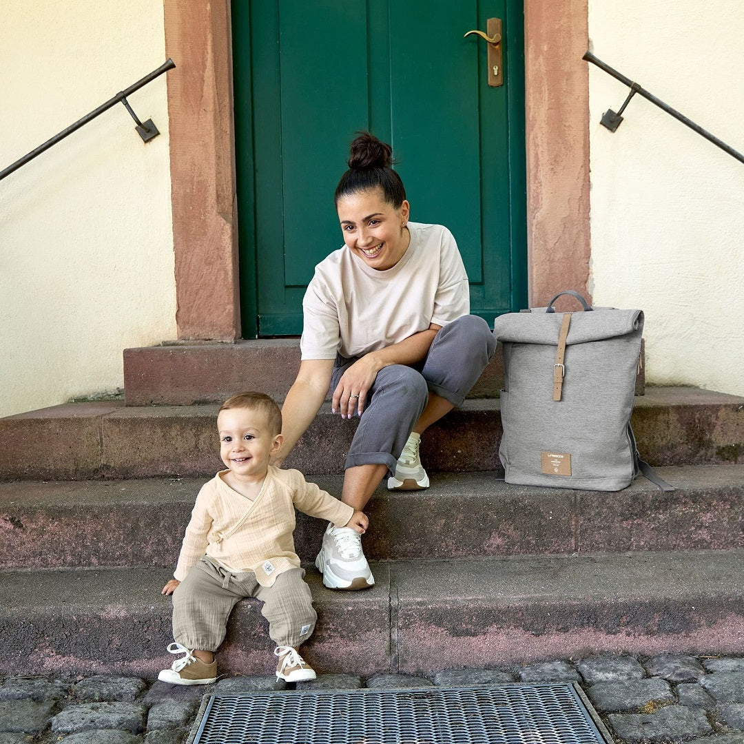 Wickelrucksack - Rolltop Backpack, Grey Mélange (Limited Edition) | Lässig