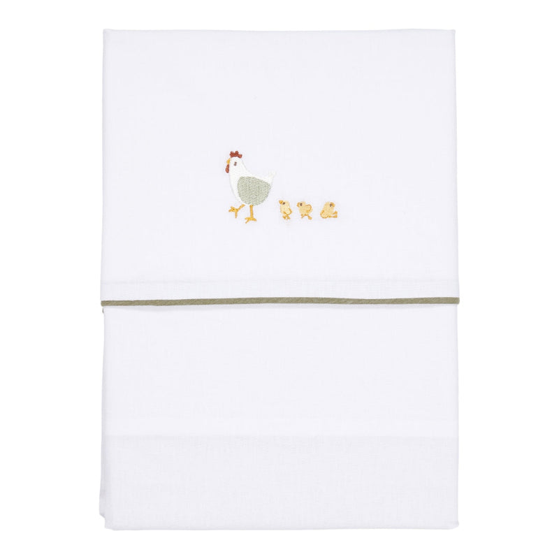 Wiegelaken bestickt 70 x 100 cm - Little Farm | Little Dutch