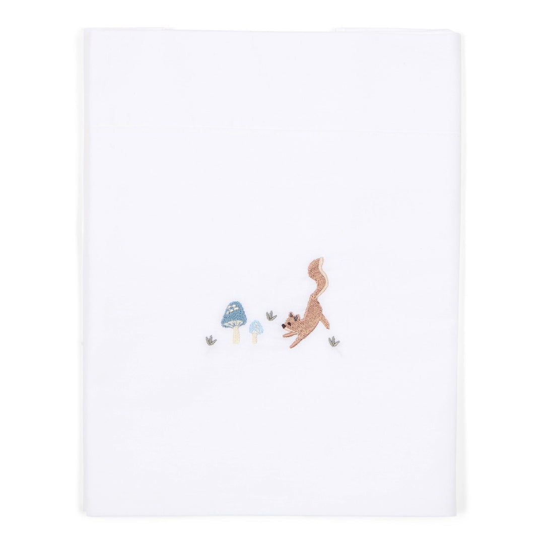 Embroidered crib sheet Mushrooms | Little Dutch