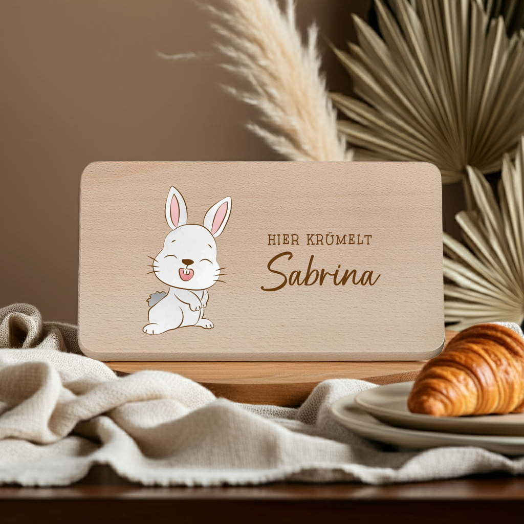 Planchette de petit-déjeuner personnalisée avec nom - Taille S | Schmatzepuffer