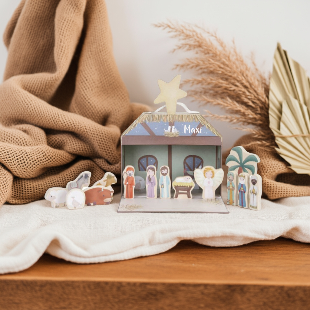 Personalized wooden nativity scene – a charming nativity play for children