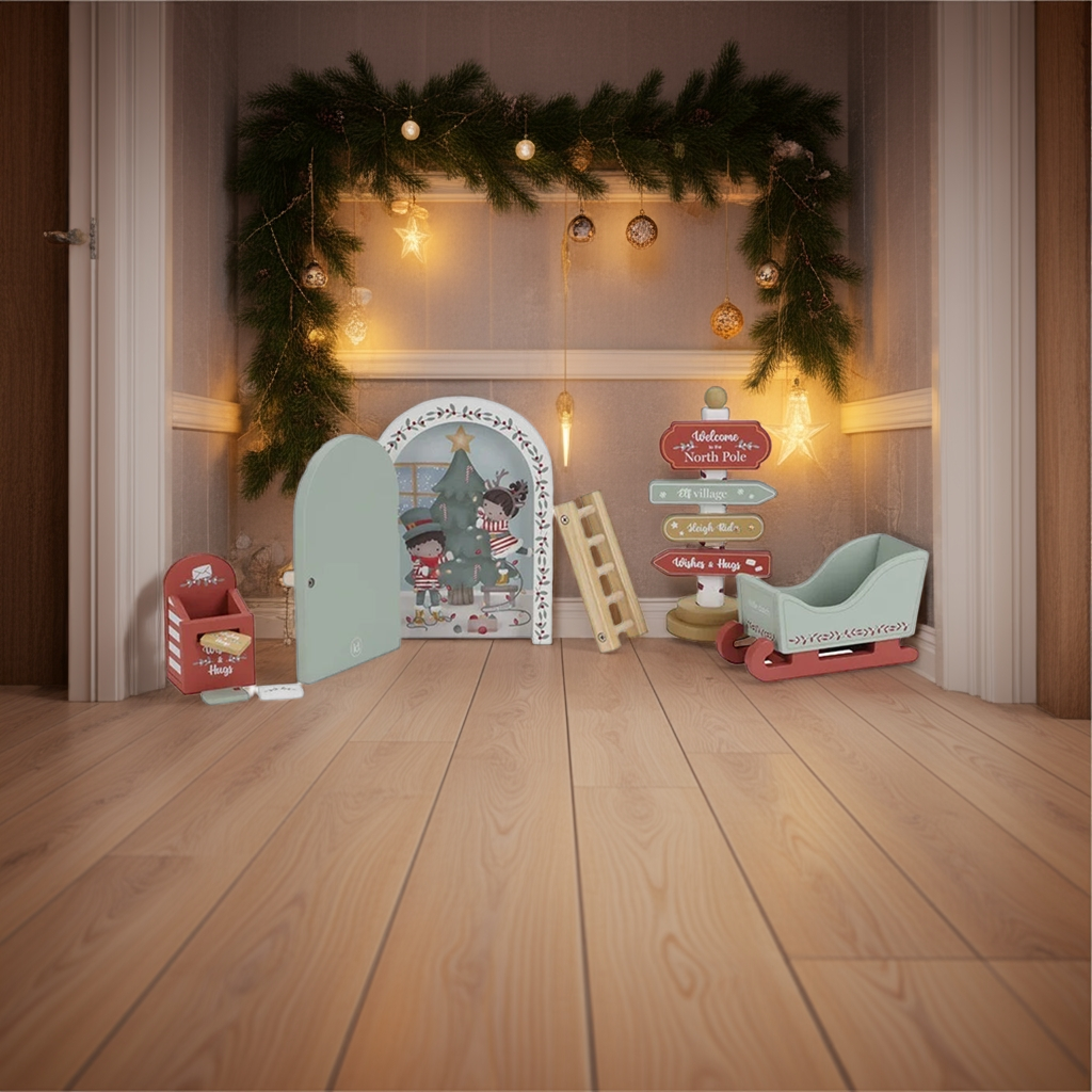 Ensemble d'accessoires de Noël pour gnomes, y compris une porte pour gnomes | Little Dutch