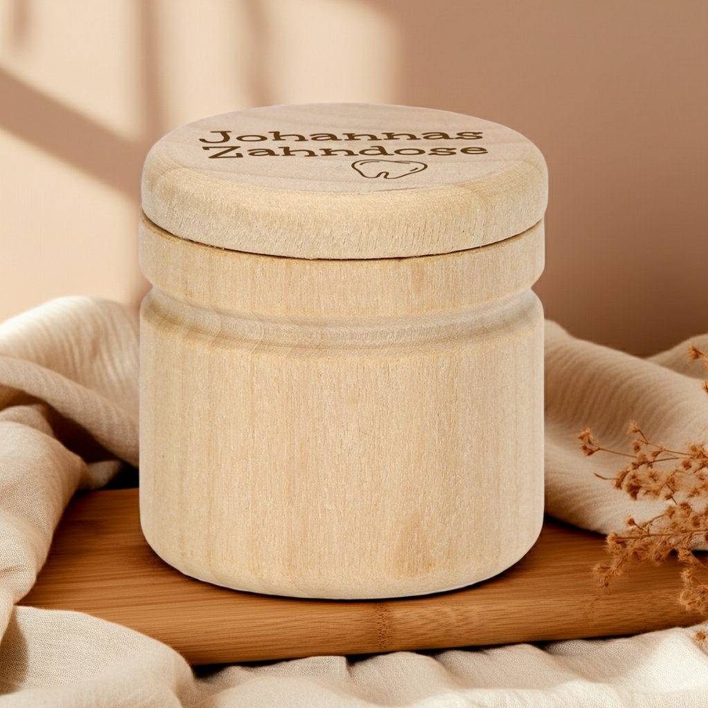 Wooden baby tooth box - personalized with a selectable motif | by Schmatzepuffer