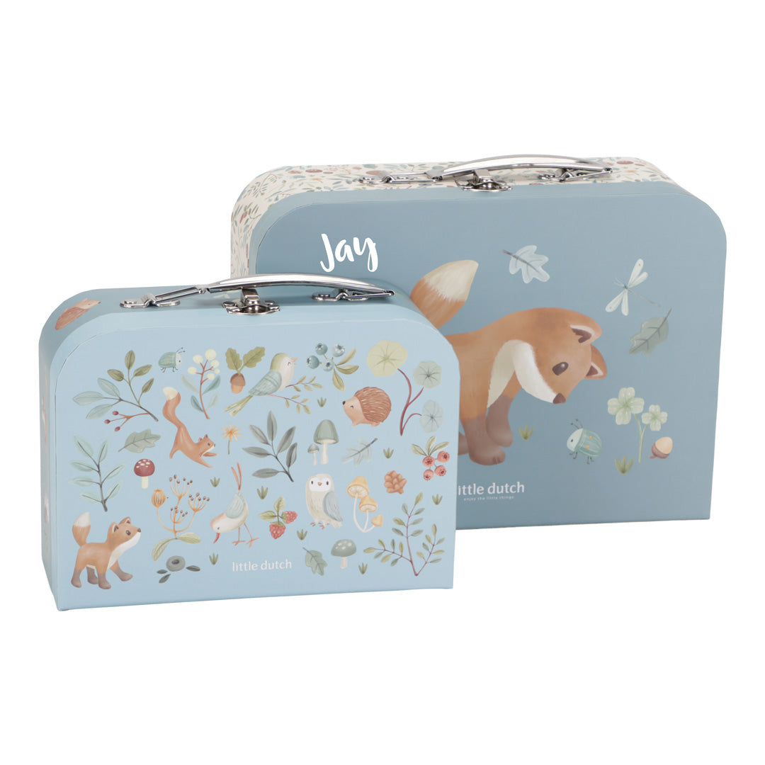 Suitcase personalized with name in blue