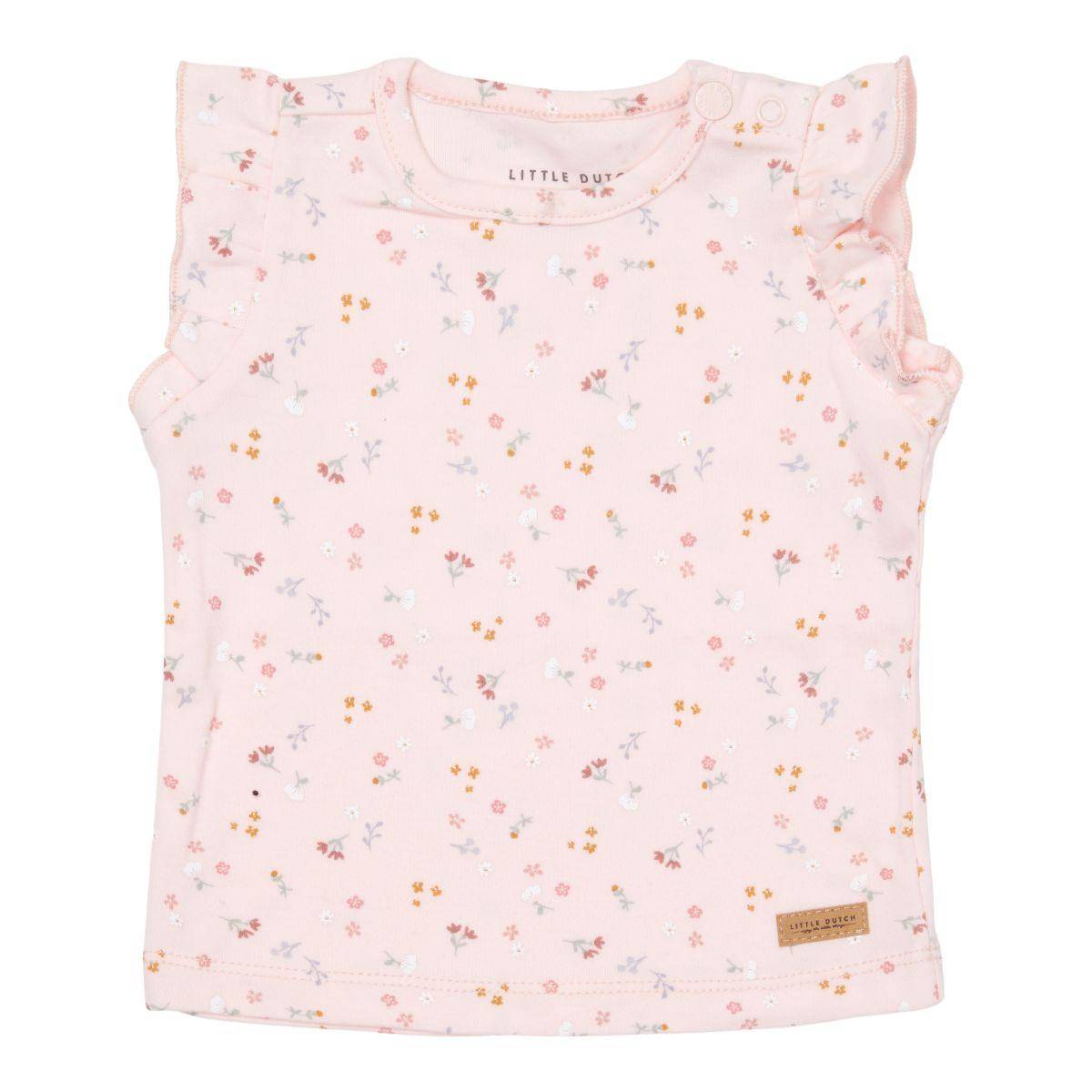 Short-sleeved T-shirt Little Pink Flowers | Little Dutch