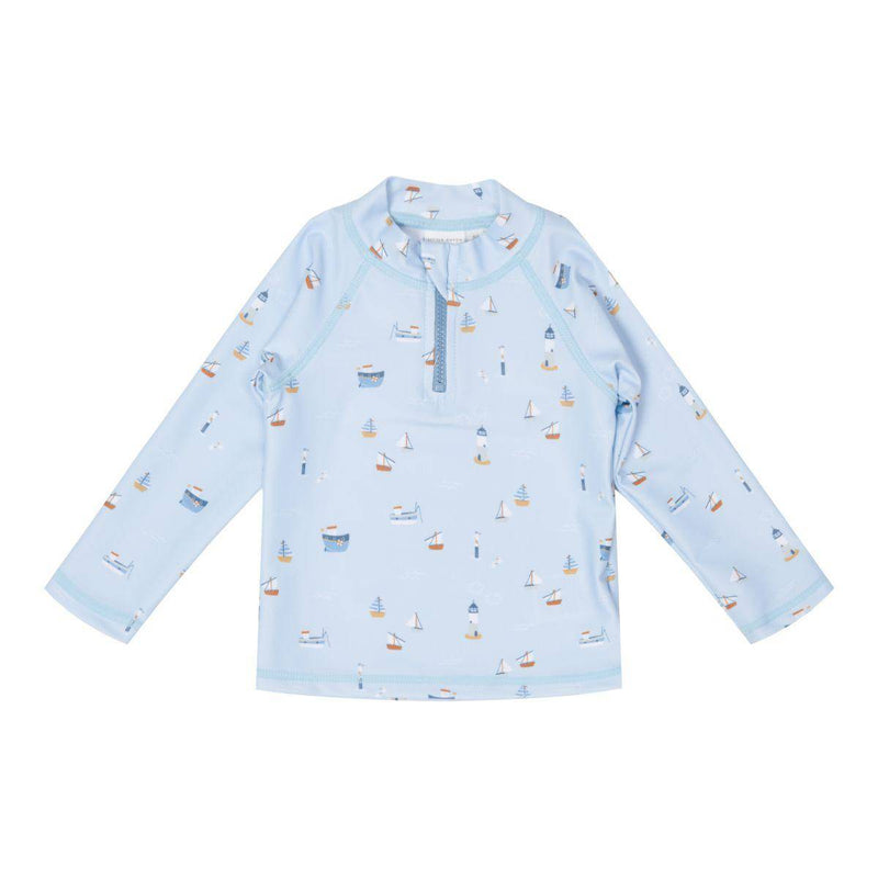 Long-sleeved swim shirt Sailors Bay Blue, size 98/104 | Little Dutch