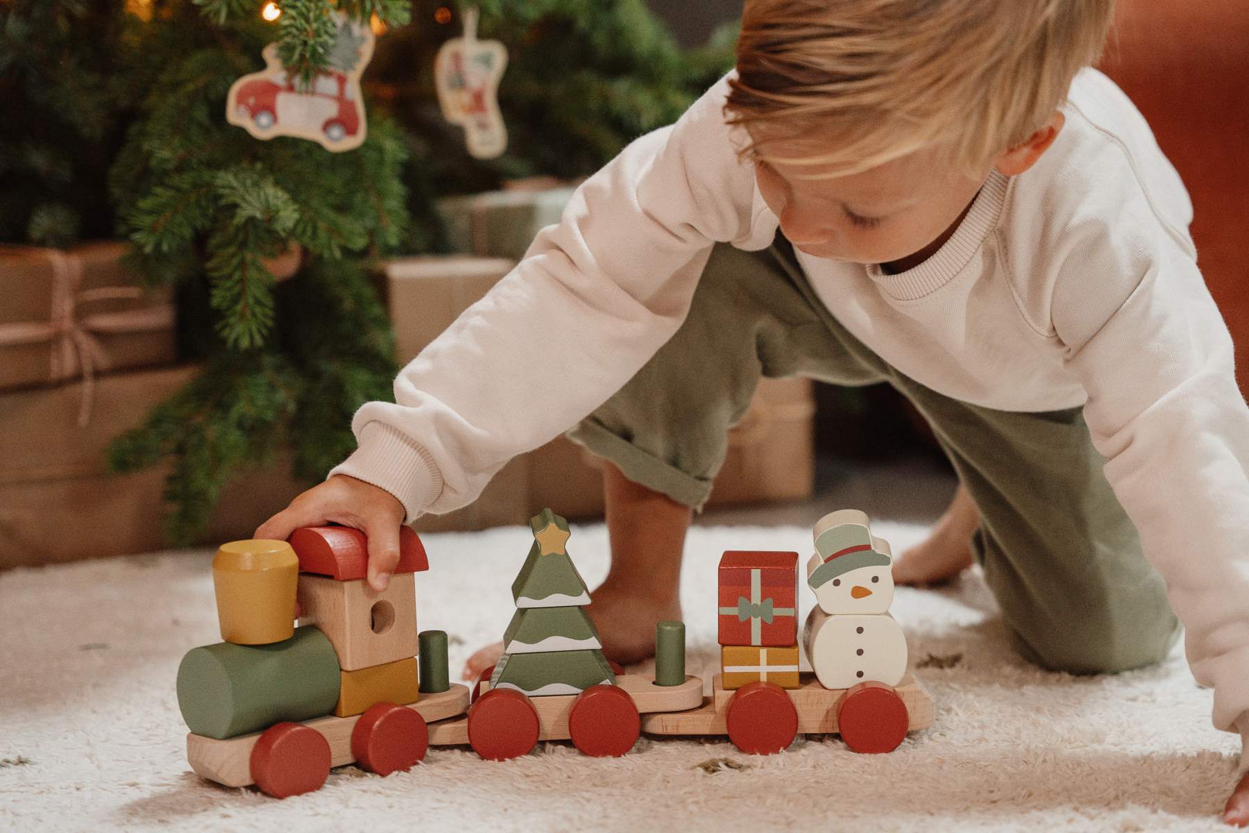 Personalized Wooden Train Christmas – Birth Gift