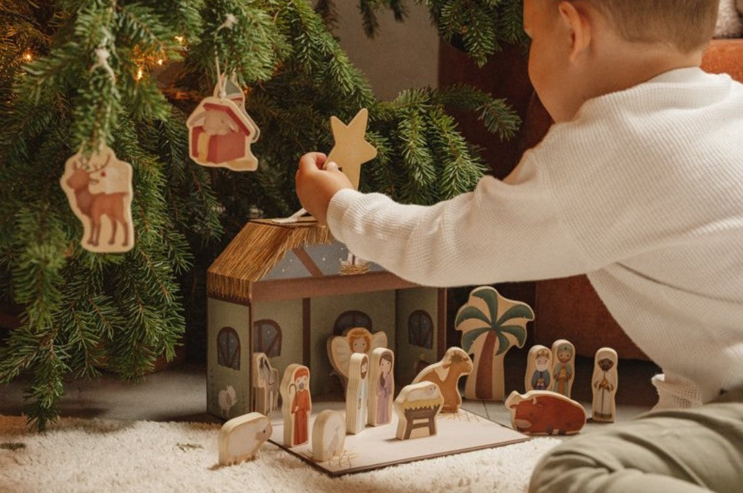 Weihnachtskrippe X-Mas mit Spielkoffer