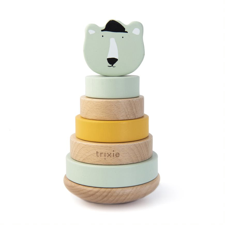Tour à empiler en bois - Monsieur Ours Polaire - Pour la naissance | Trixie